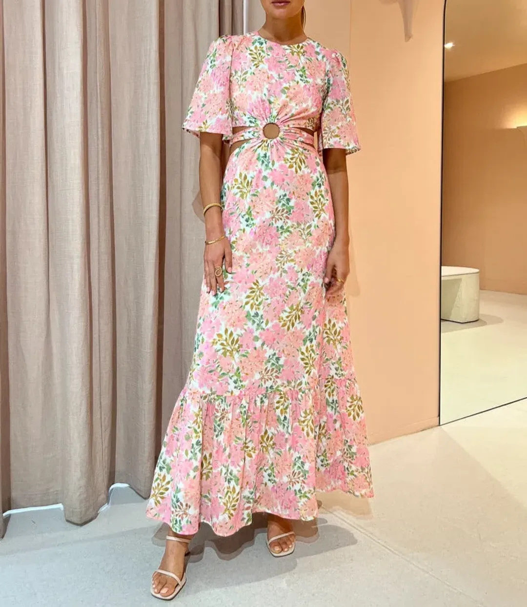 Hansen & Gretel Flores Dress in Watercolour Floral Size 10 for rent on The Volte - main image