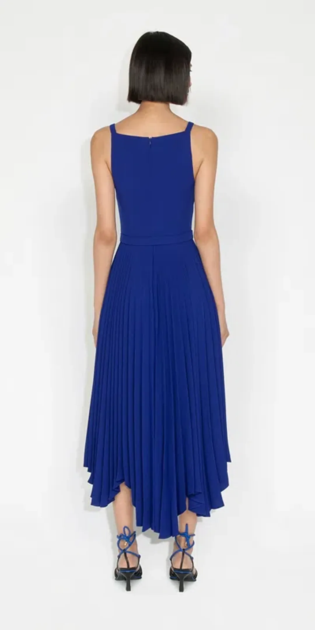 Cue Cobalt Pleated Midi Dress Blue Size 8 for rent on The Volte - main image