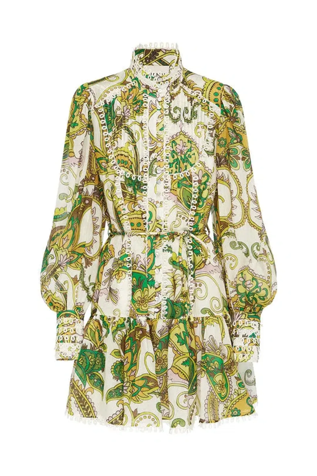 Alemais Octavia Ruffle Mini Dress Green Size 8 for rent on The Volte - main image