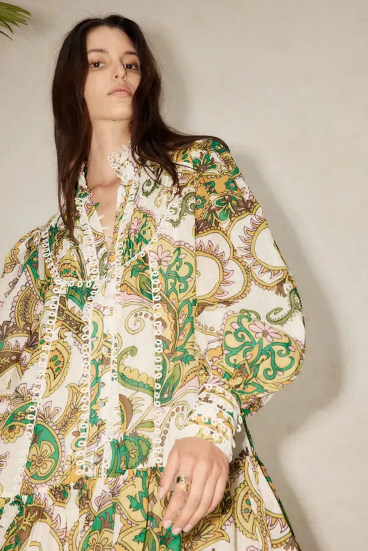 Alemais Octavia Ruffle Mini Dress Green Size 8 - Image 2