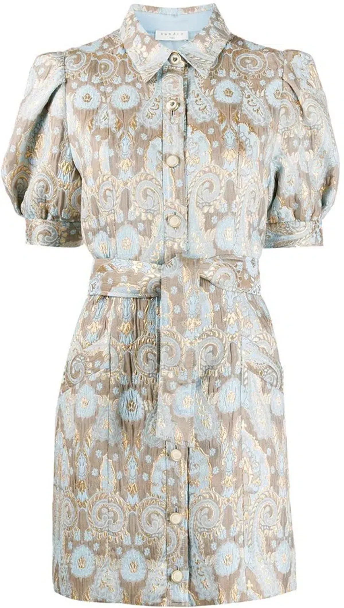 Sandro Paris Dorlan Dorlan Brocade Shirt Dress Print Size M / Au 10 - Image 5