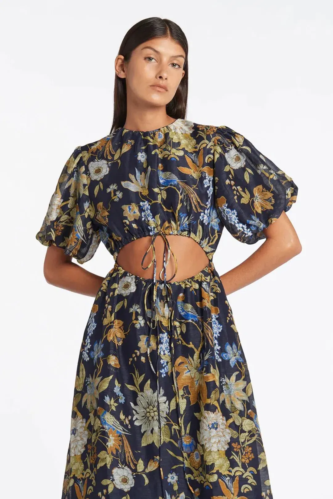 Sir the Label Lilian Puff Sleeve Maxi Dress In Delia Print Size 10 for rent on The Volte - main image