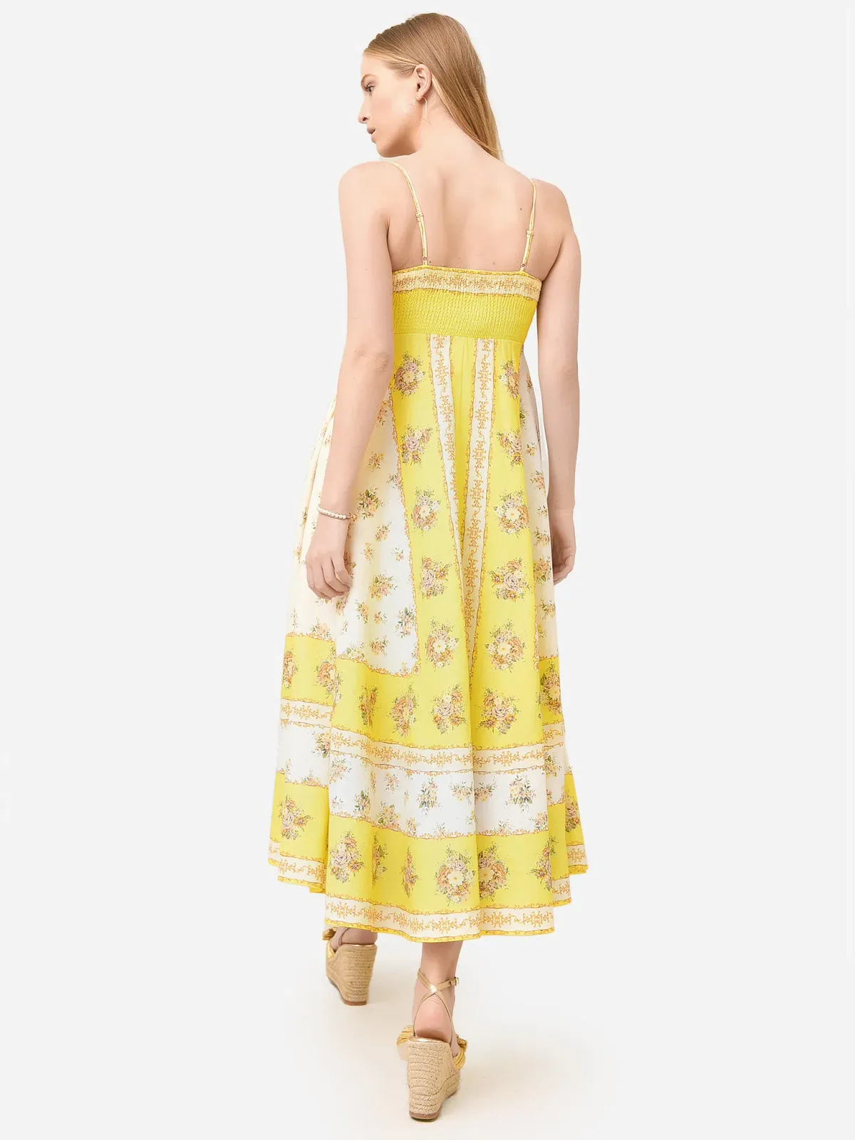 Alemais Catalina Midi Dress Yellow Print Size 12 - Image 2