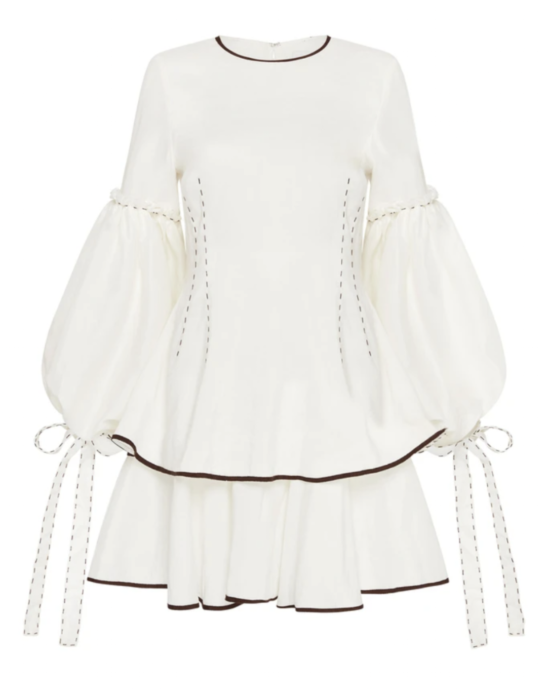 Aje Gracious Tiered Mini Dress White Size 10 for rent on The Volte - main image