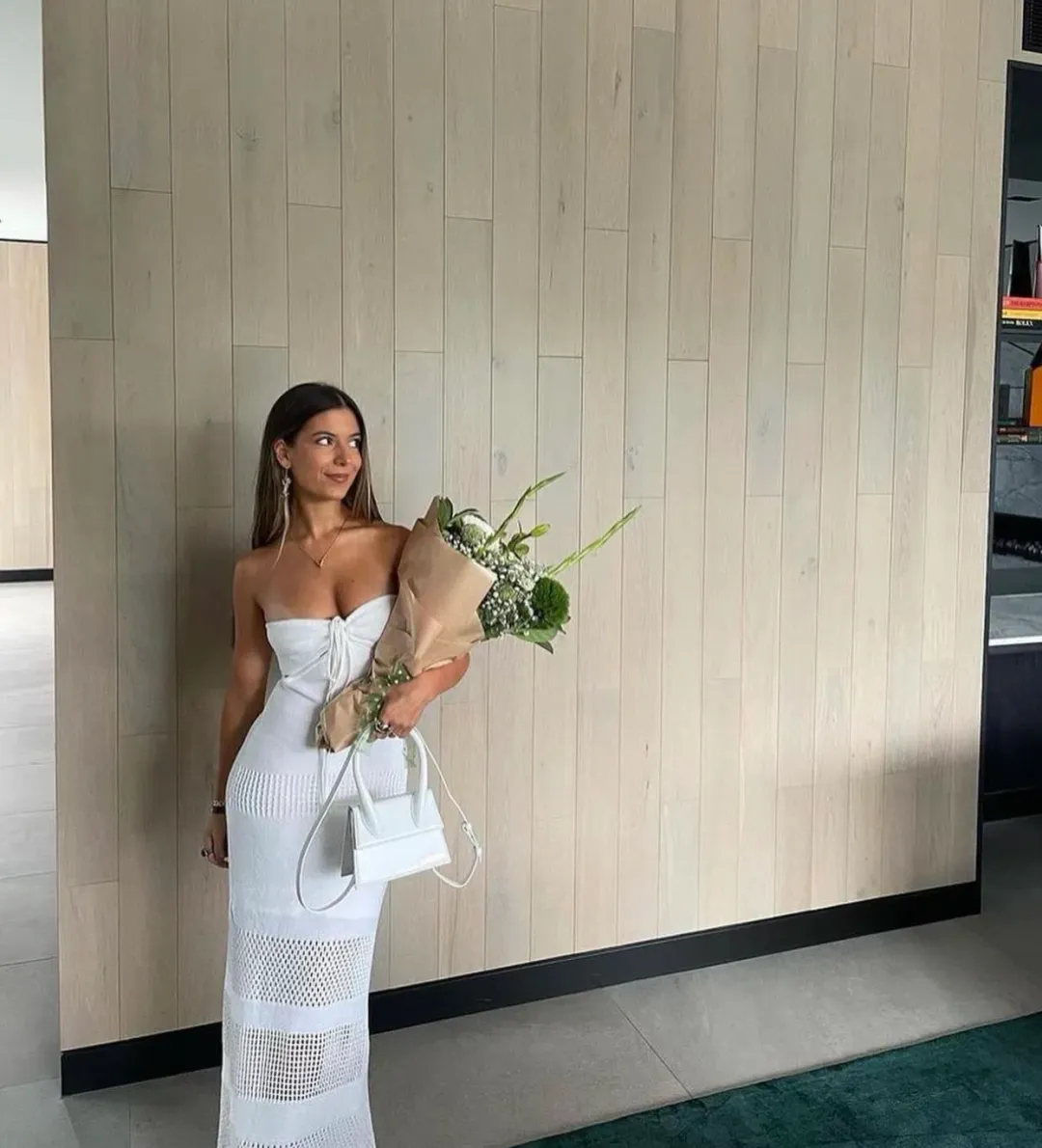 Manning Cartel Highly Strung Knit Halter Dress White Size 14 for rent on The Volte - main image