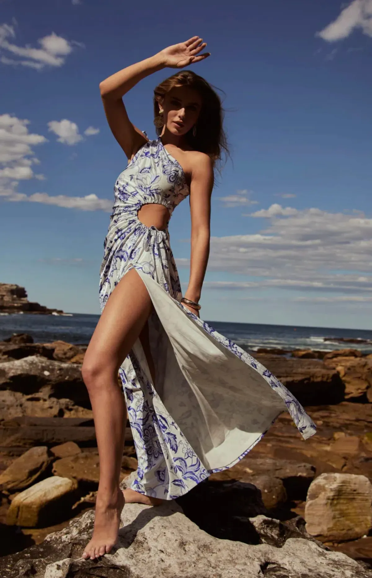 Sonya Moda Nour Paisley Floral Maxi Dress Blue Size 10 / M - Image 1