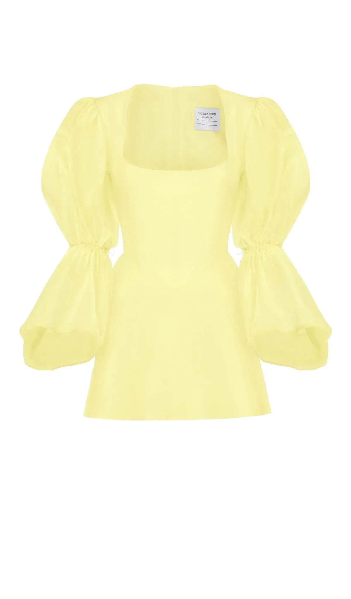 Van Der Kooij Neve Volume Sleeve Micro Mini Dress Yellow Size 1 / Au 8 - Image 2