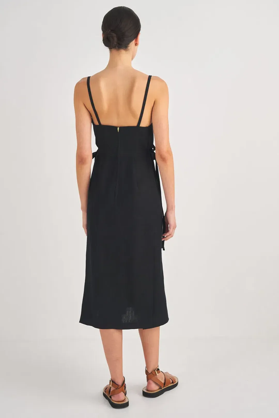 Oroton Linen Apron Dress Black Size AU 10 for rent on The Volte - main image