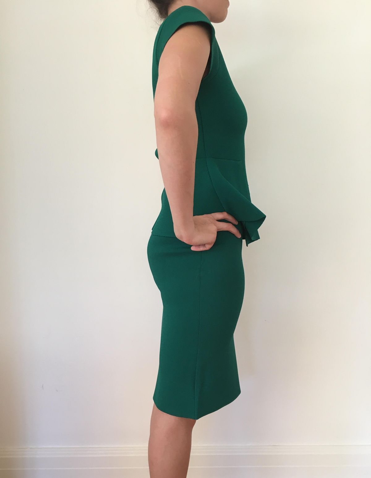 Scanlan Theodore Green two peice crepe knit dress sz 12 - Image 2