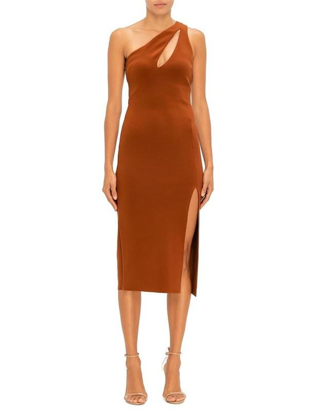 Bec & Bridge Emerald Avenue Asym Midi Dress Copper Size 8 - Image 4