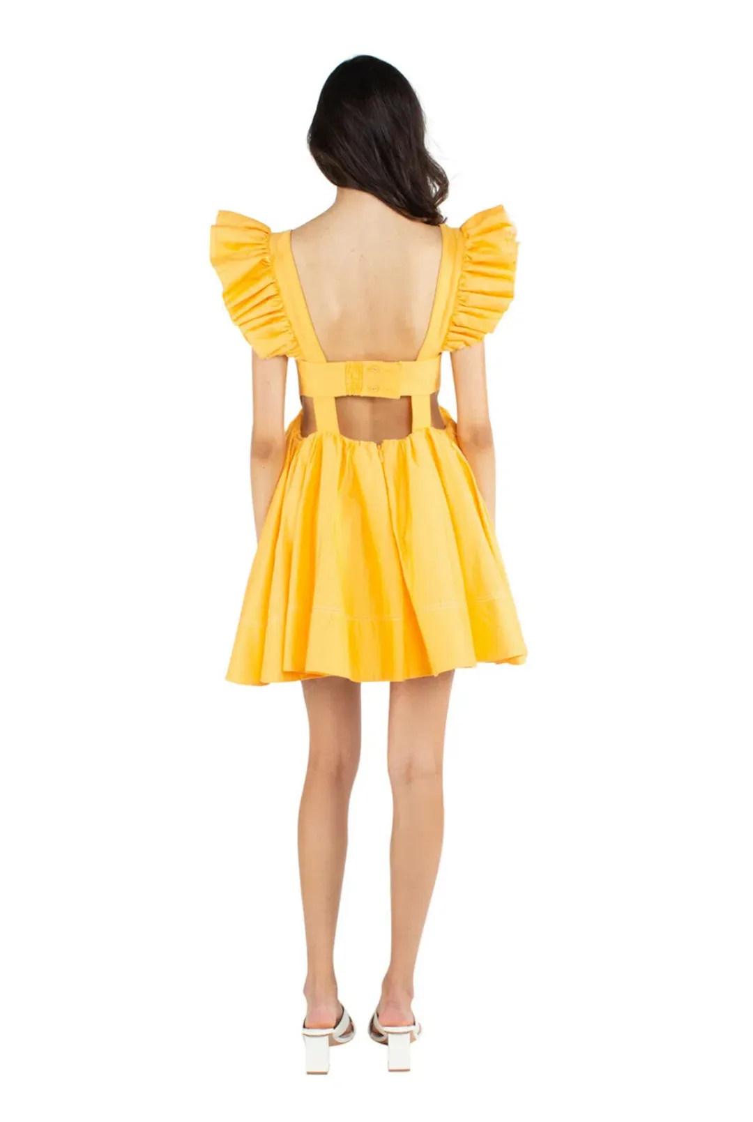 Aje Midsummer Mini Dress Orange Size 8 for rent on The Volte - main image