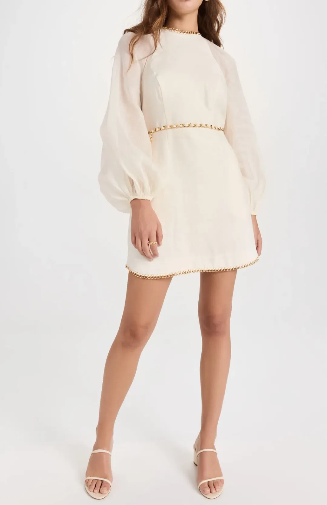 Zimmermann Rouleau Chain Mini Dress Pearl Size 0 / Au 8  for rent on The Volte - main image
