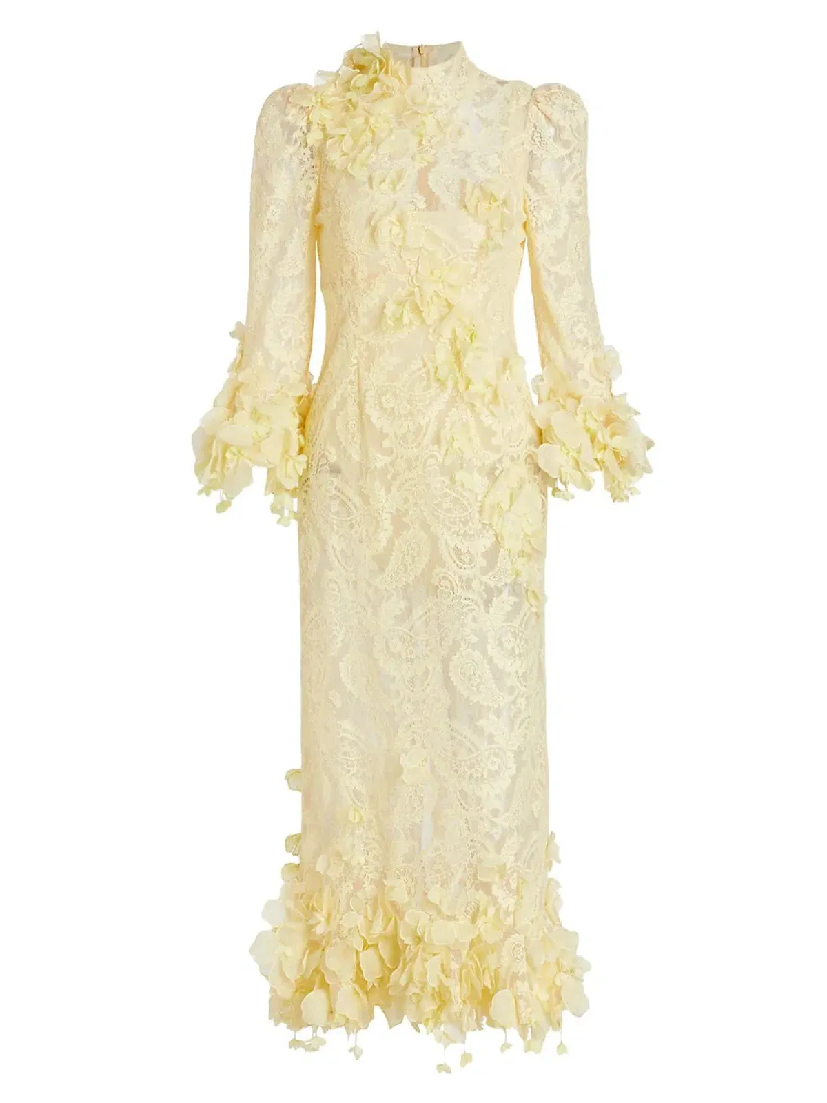 Zimmermann High Tide Lace Midi Dress Lemon Size 1/ AU 10 - Image 3