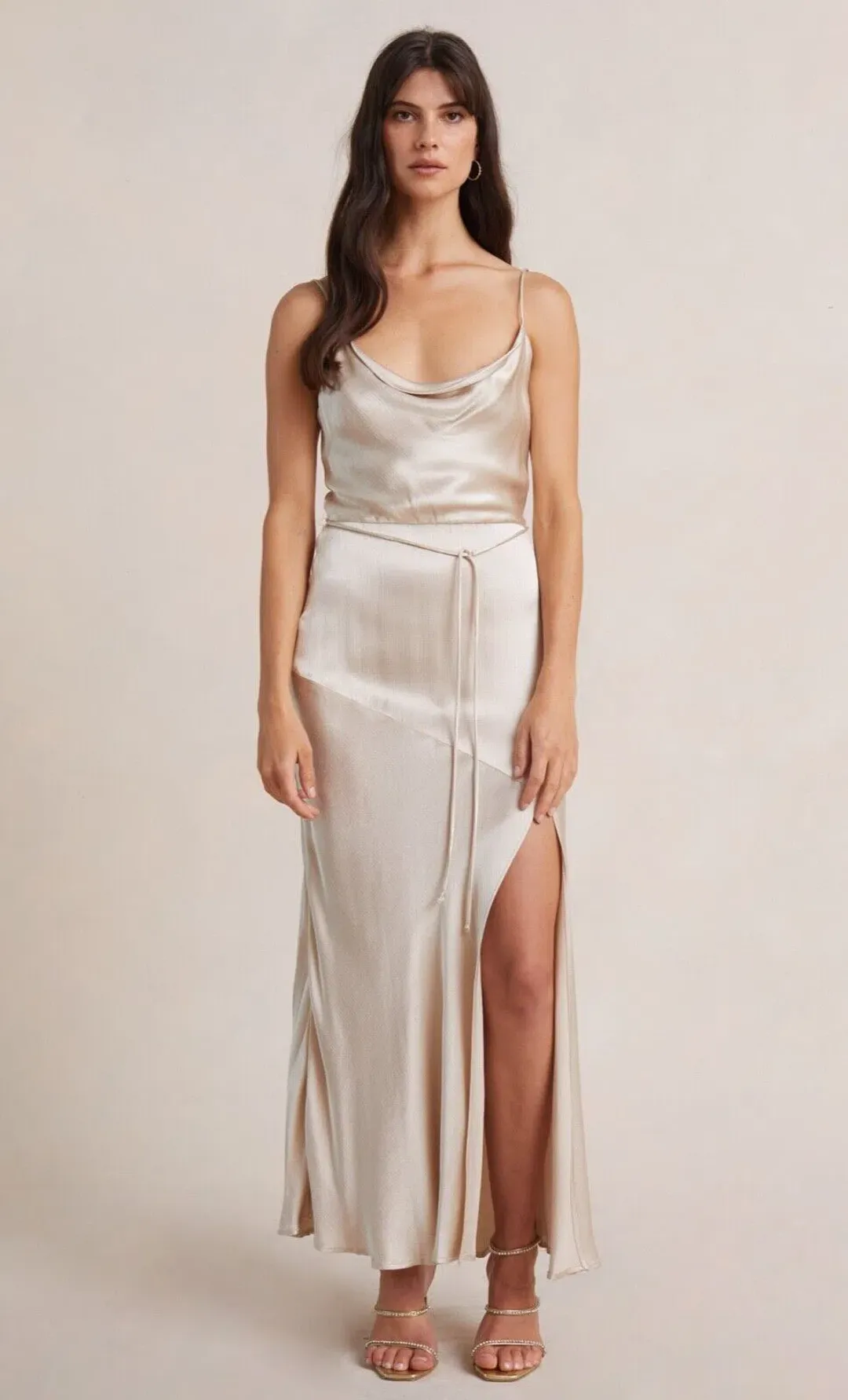Bec & Bridge Moon Dance Midi Dress Sand Size 8 / S for rent on The Volte - main image