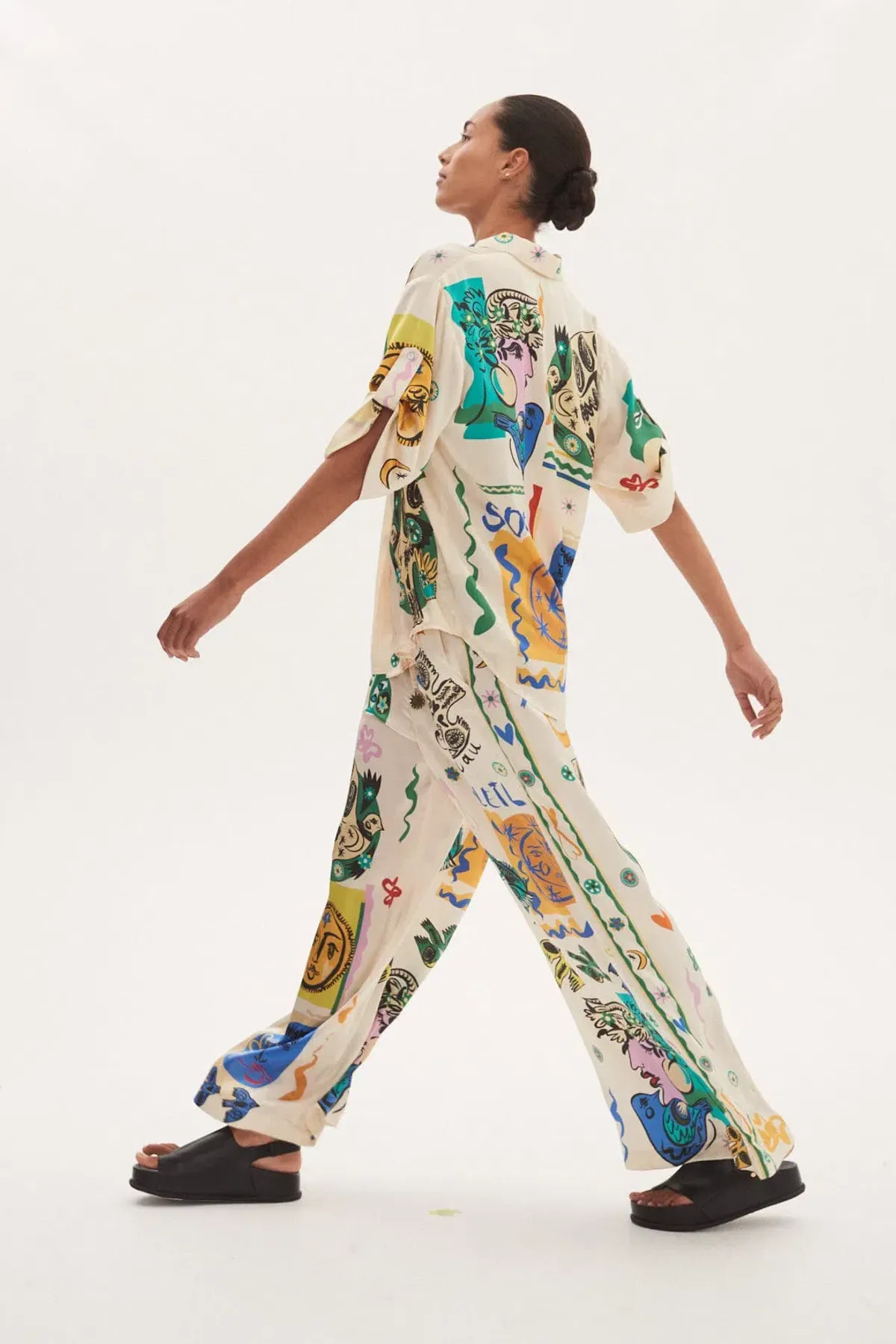 Alemais Soleil Oversized Shirt and Pant Set Print Size 8 - Image 2