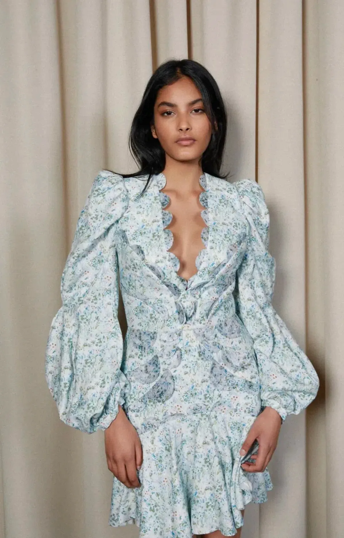 Acler Dixon Dress Blue Fields Floral Size 10 - Image 3