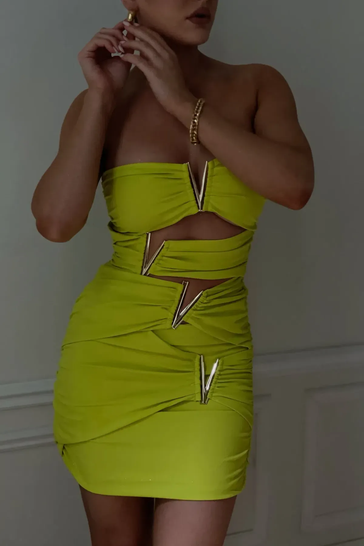 Meshki Victorie Mini Dress Green Size M / Au 10 - Image 3