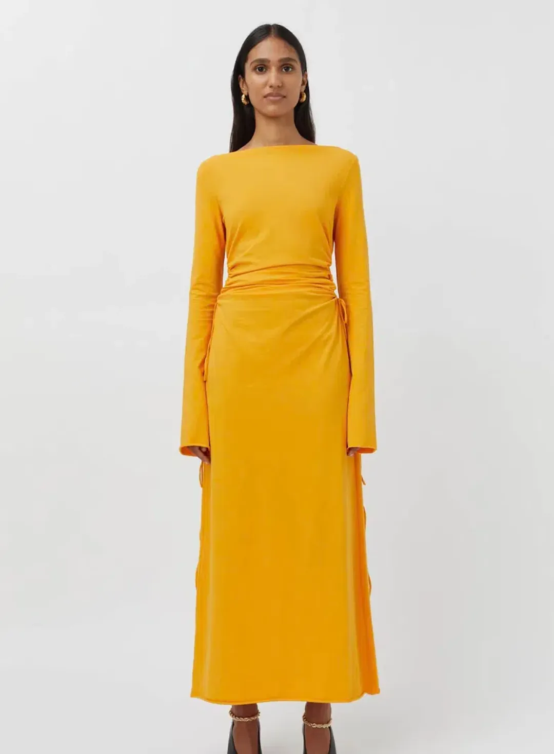Camilla and Marc Alexandre Midi Dress in Marigold Yellow Size 10 for rent on The Volte - main image