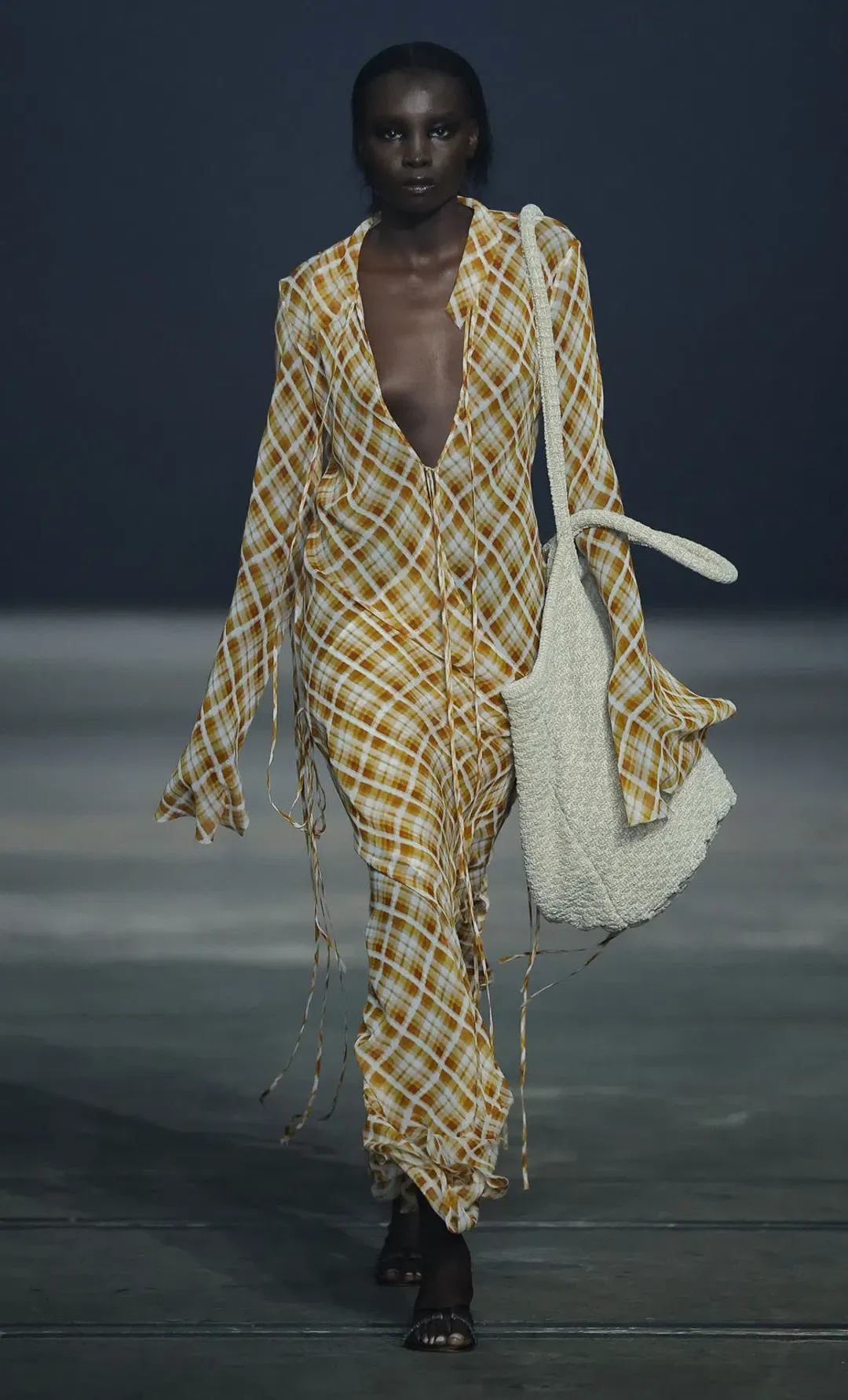 Bec & Bridge Sunflower Check Longsleeve Maxi Dress Print Size 8 / S for rent on The Volte - main image