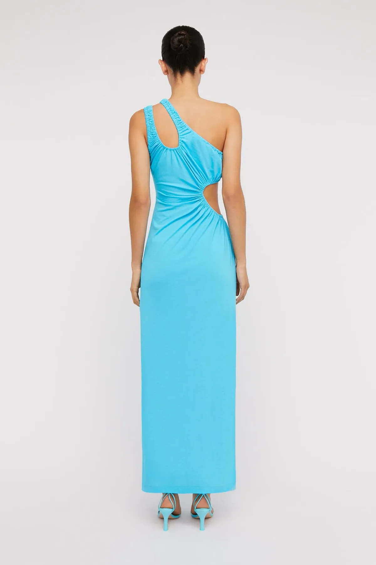 Scanlan Theodore Mercerised Cotton Dress Aqua Blue Size 8 / S - Image 3