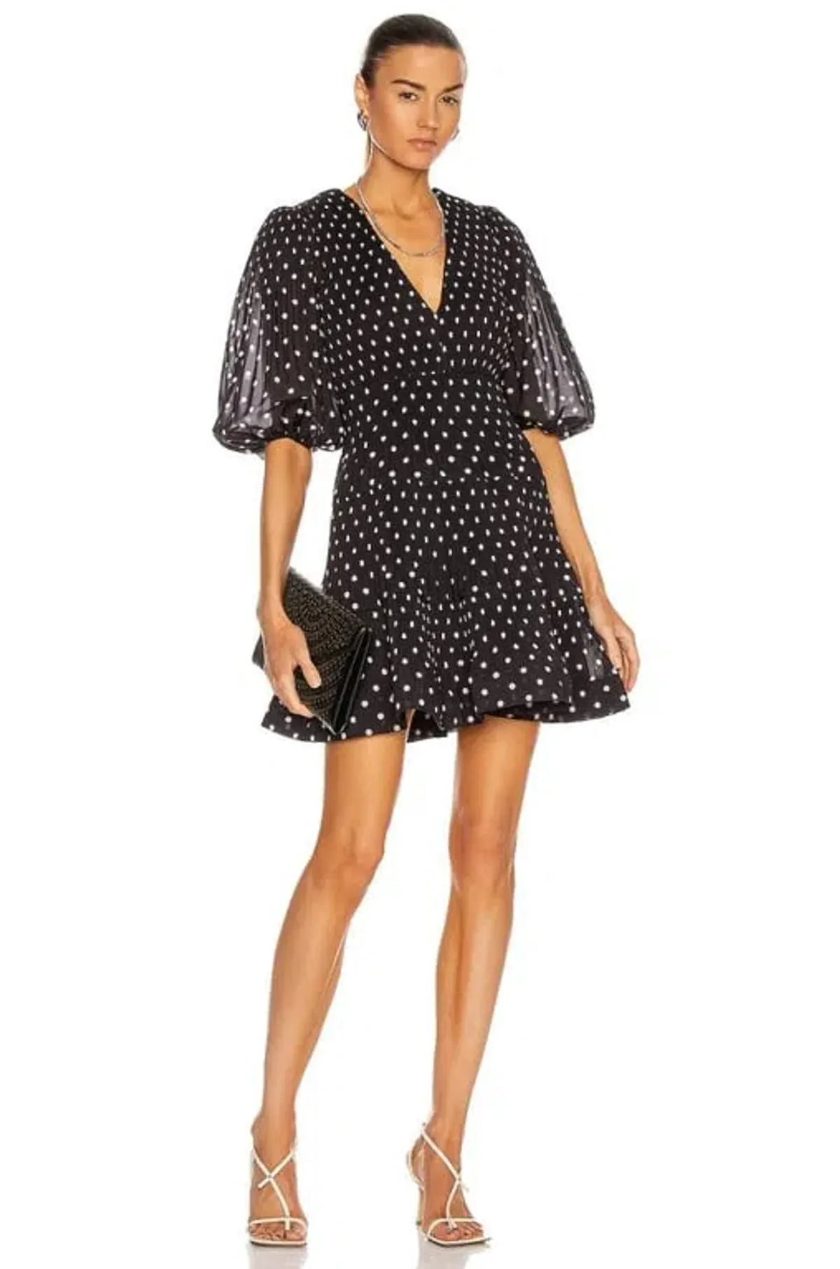 Zimmermann Pleated Long Sleeve Mini Dress Print Size 1/AU 10 - Image 1
