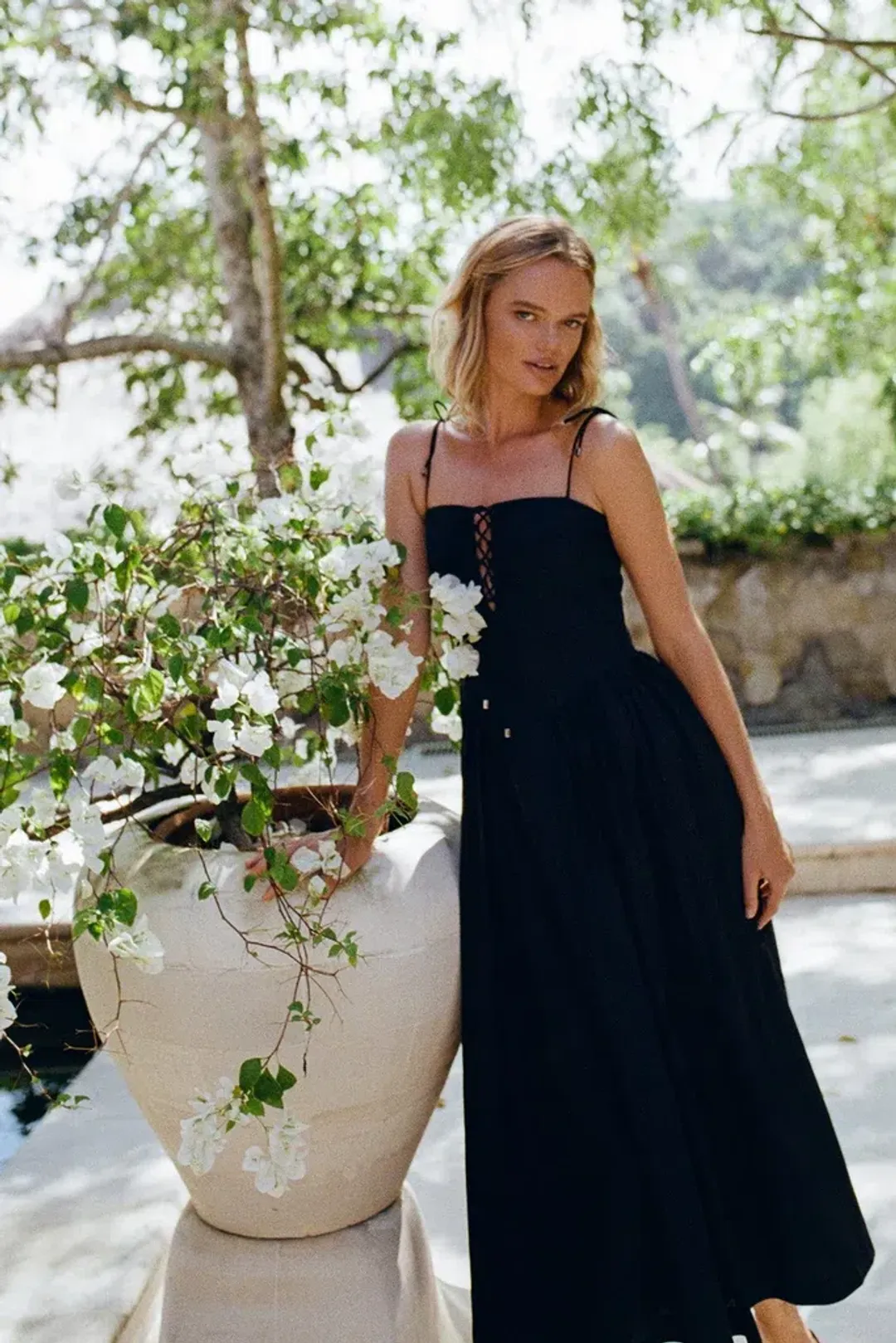 Steele the Label Midi Black Kate Dress in Black Ink Size 8 for rent on The Volte - main image