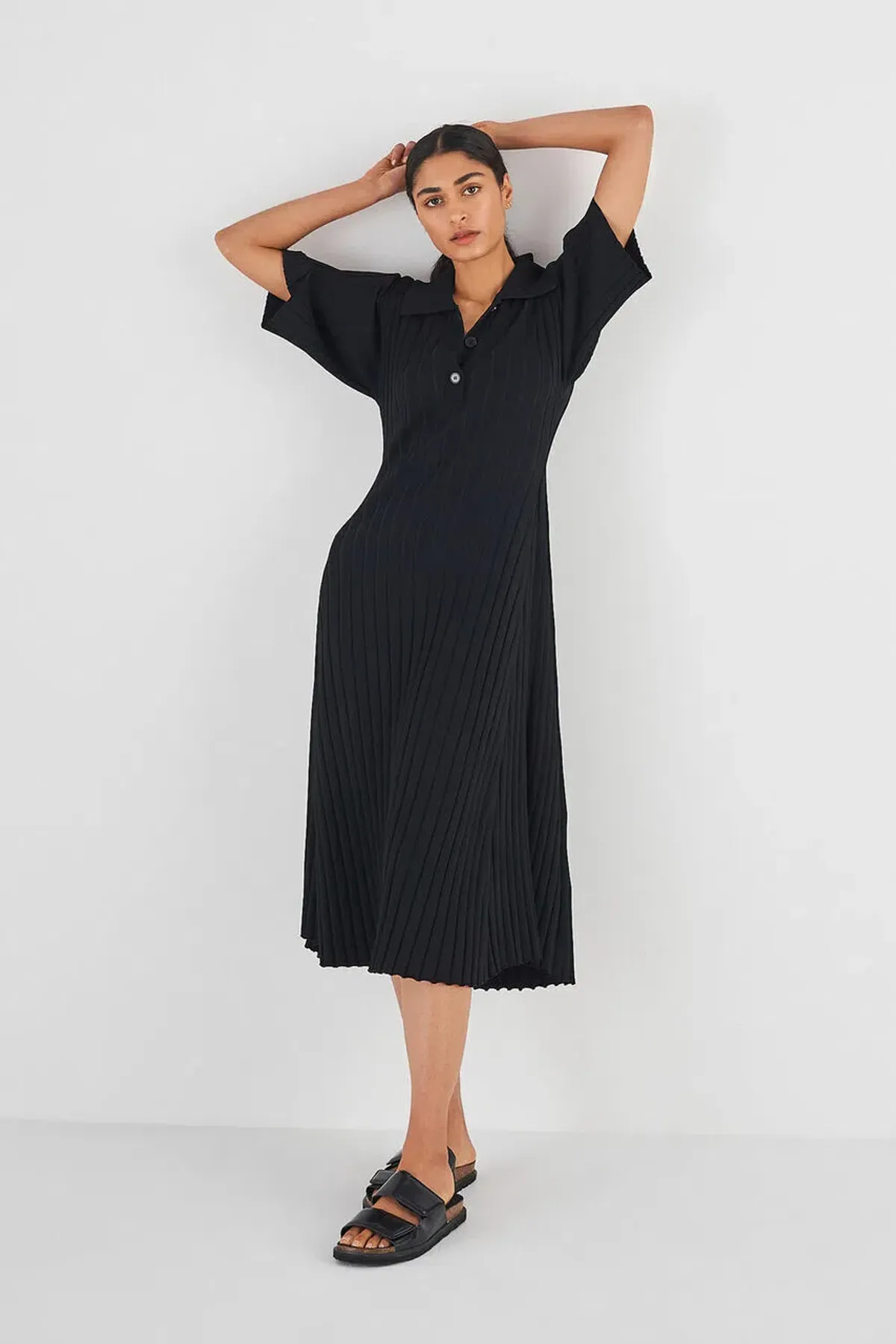 Oroton Knit Polo Dress Black Size XS/AU 8 - Image 2