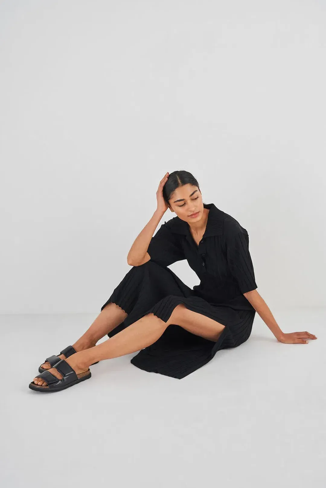 Oroton Knit Polo Dress Black Size XS/AU 8 for rent on The Volte - main image