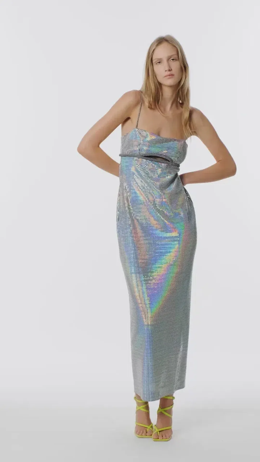 Manning Cartel Platinum Queen Slip Dress Silver Size 8 for rent on The Volte - main image