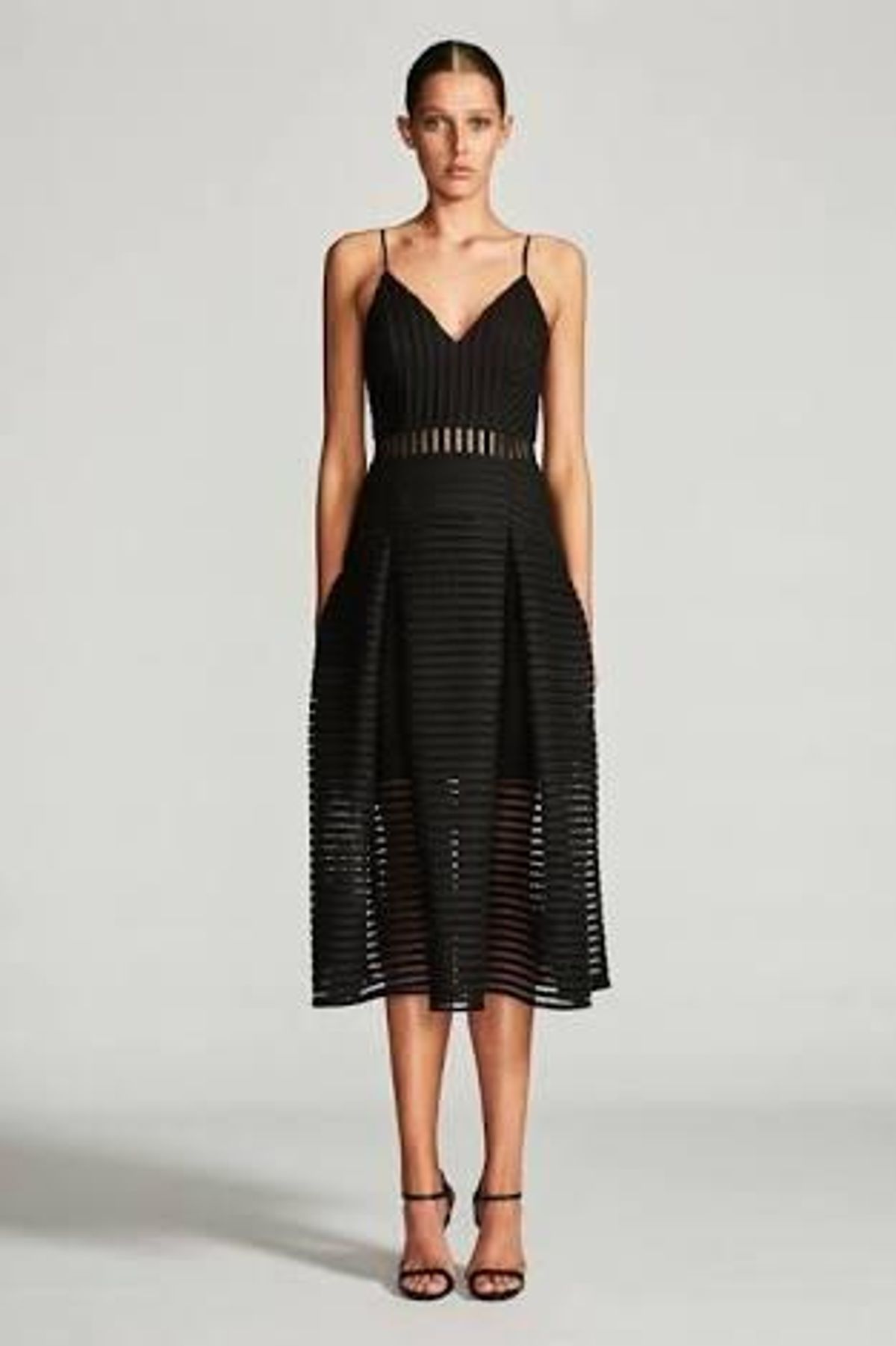 Shona Joy Pegasus Pleated Cocktail Midi Dress - Image 1