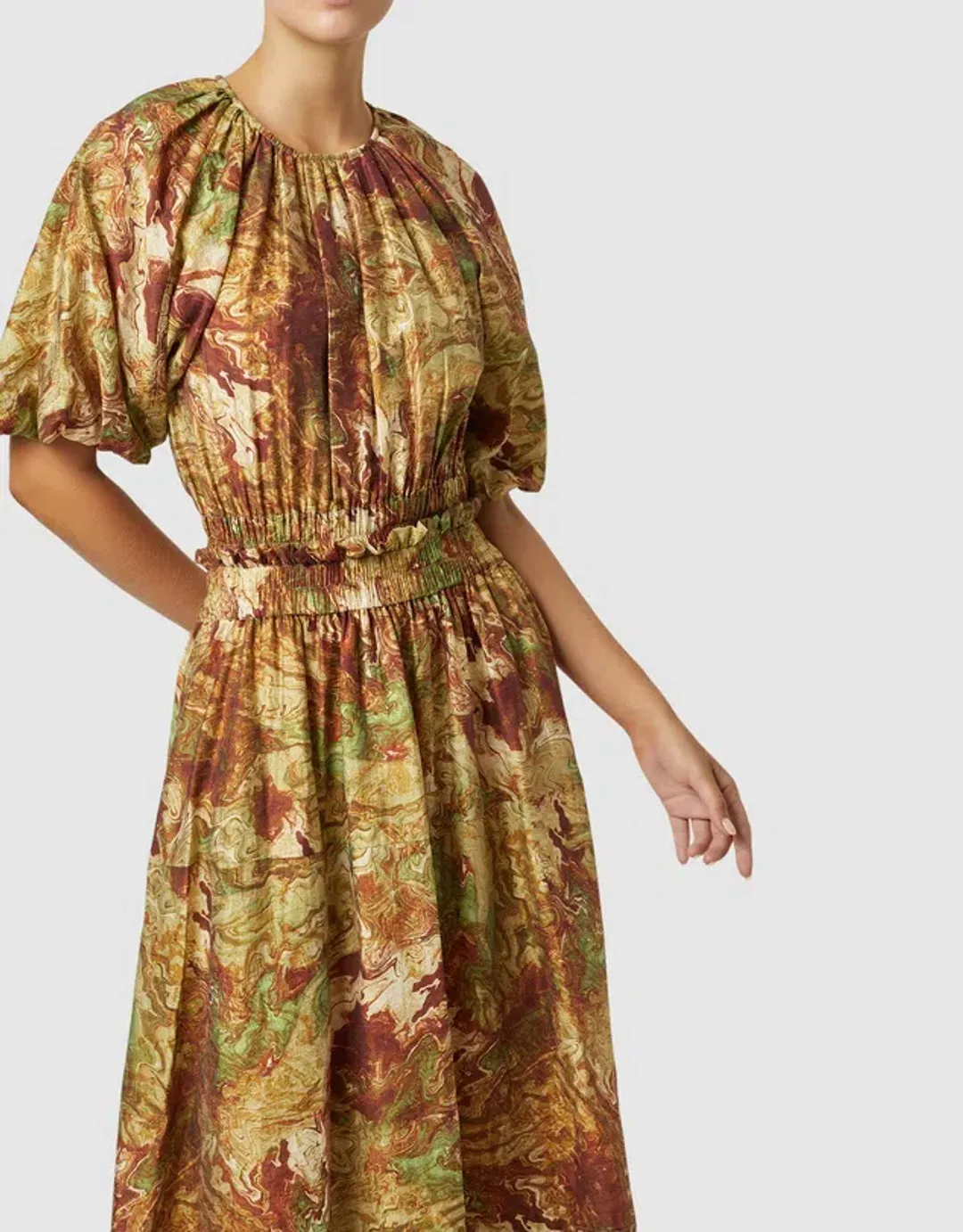 Ministry Of Style Re-Rooted Maxi Dress Brown Size AU 14 for rent on The Volte - main image