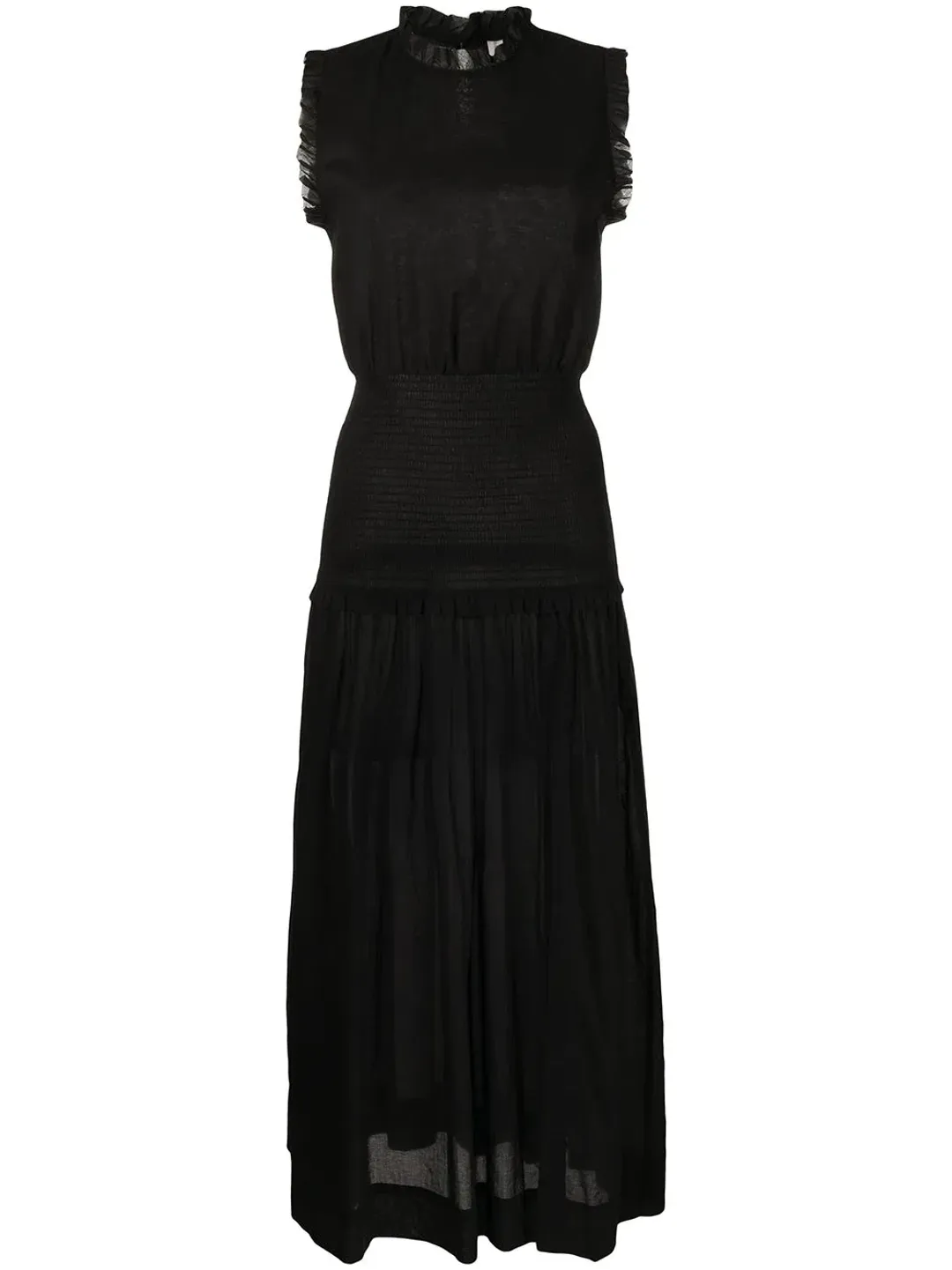 Bec & Bridge Felice Shirred Maxi Dress Black Size 8 / S for rent on The Volte - main image