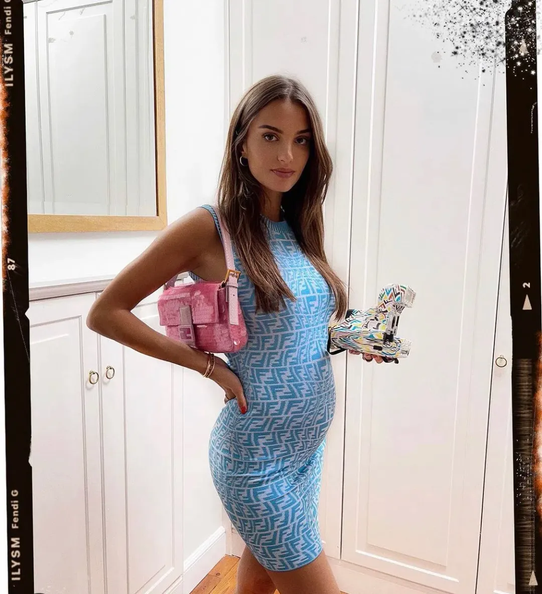 Fendi Vertigo Jacquard Knit Mini Dress Blue Size 44 / Au 14 for rent on The Volte - main image