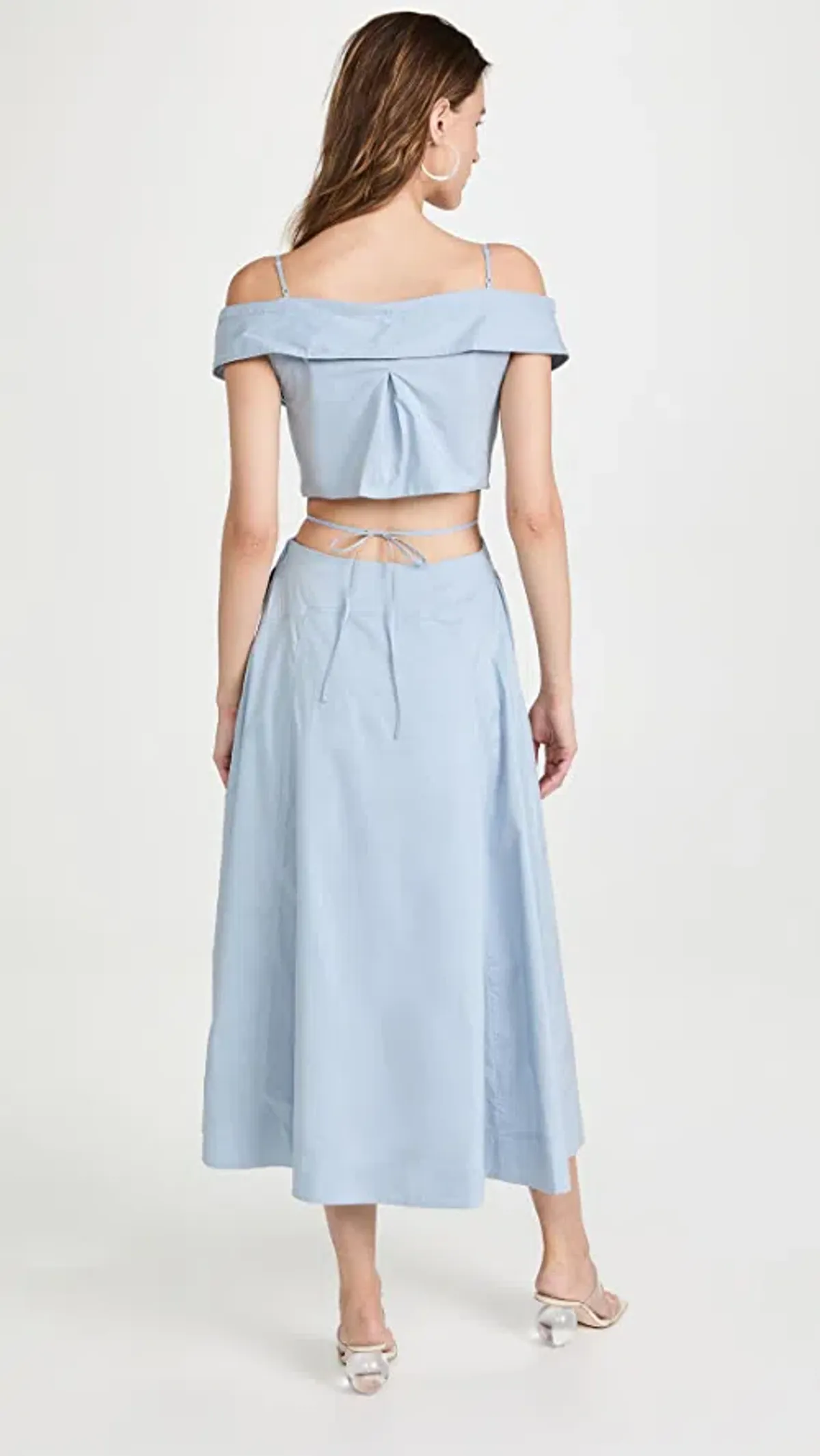 Jonathan Simkhai Ansley Cotton Poplin Midi Dress Cove Size L / Au 12-14 - Image 3