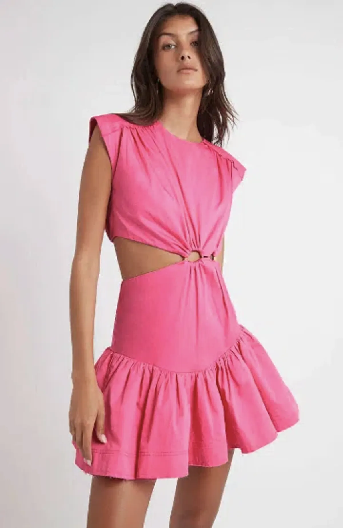 Aje Solstice Cut Out Ring Flip Mini Dress Pink Size 8 / S - Image 2