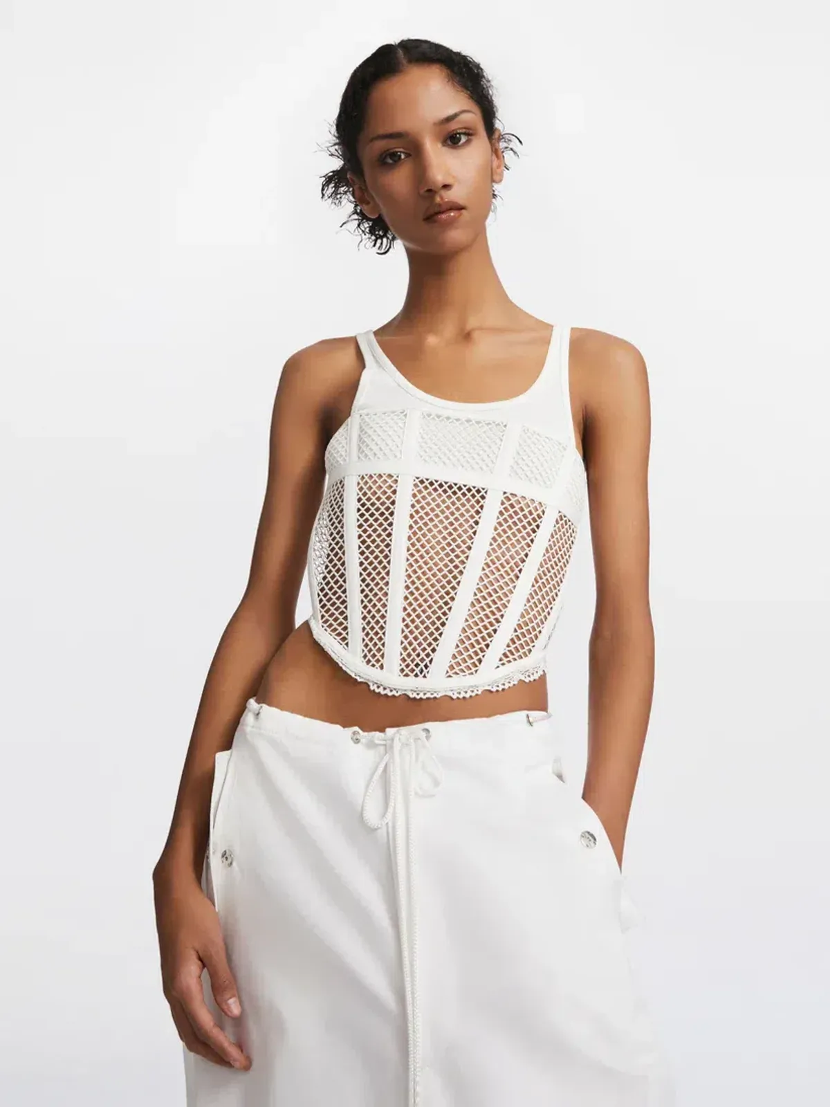 Dion Lee  Net Lace Suspended Corset Ivory Size XS/Au 8  - Image 2