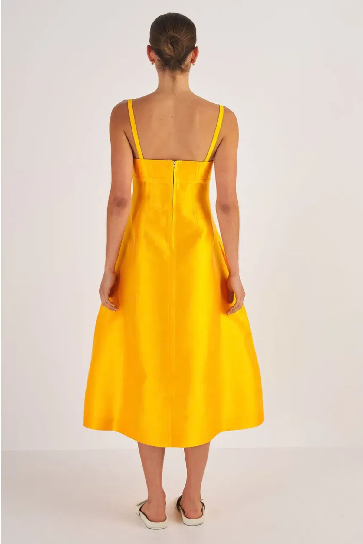 Oroton Sculptured Bodice Dress Marigold Size 8 - Image 4