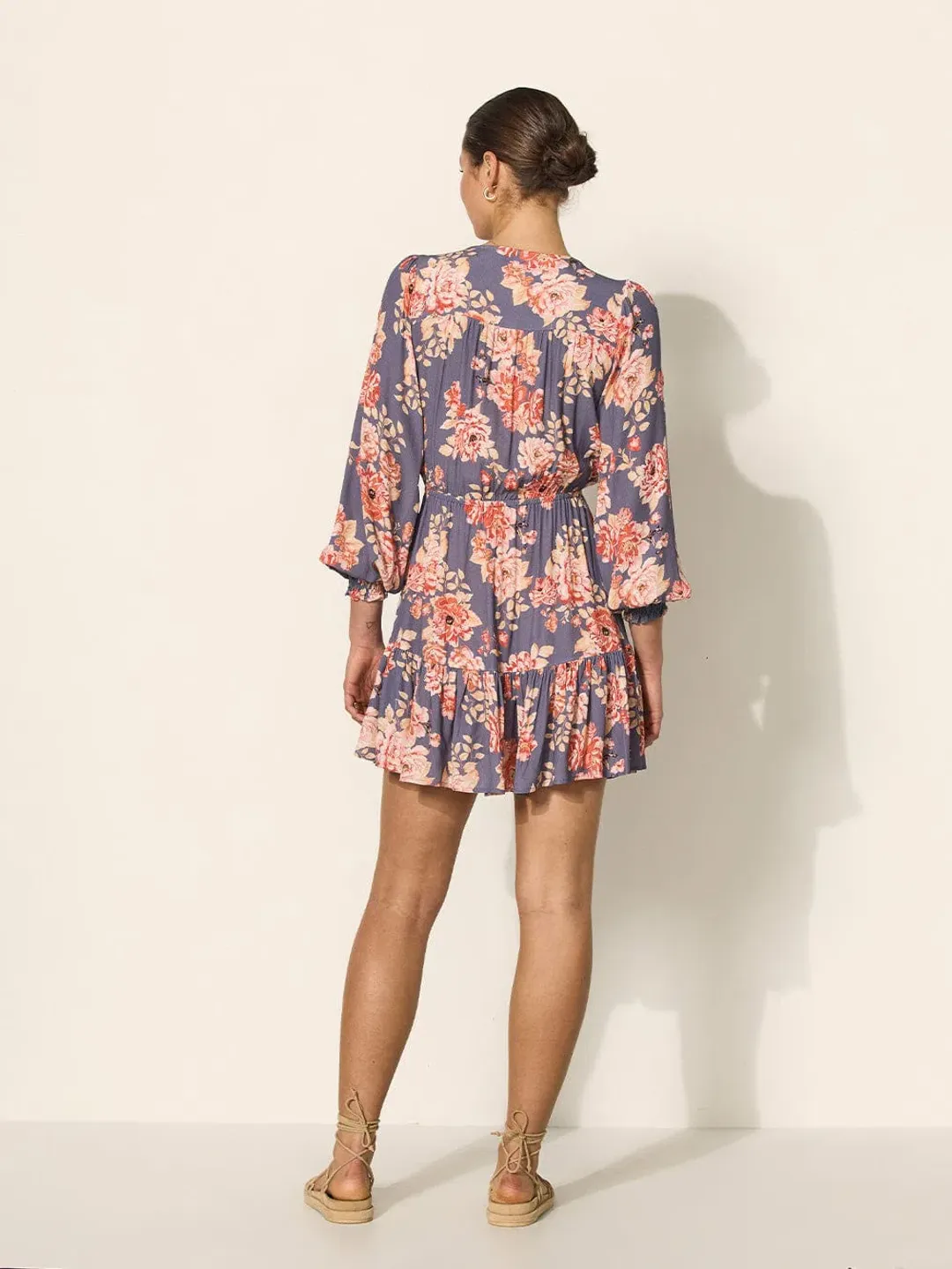 Kivari Madelyn Tie Front Mini Dress Floral Size 14 for rent on The Volte - main image