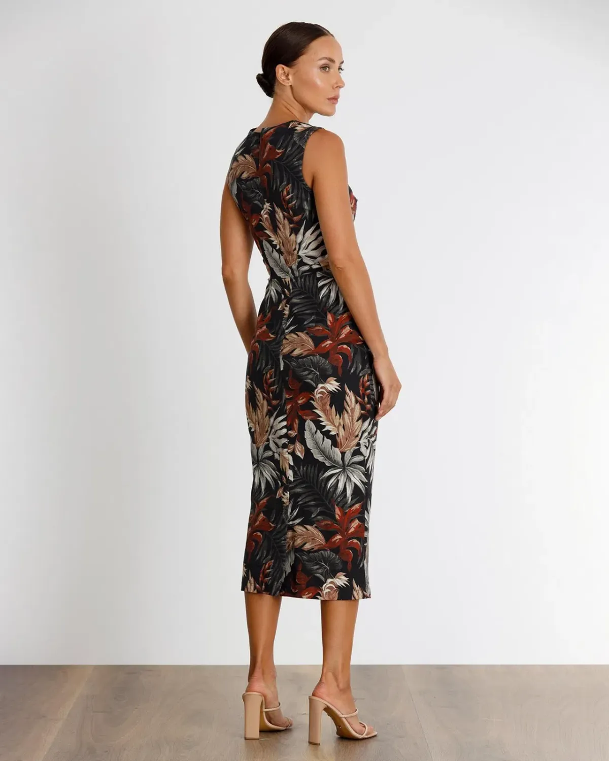 Pasduchas Keep Palm Midi Dress Print Size 8 - Image 3