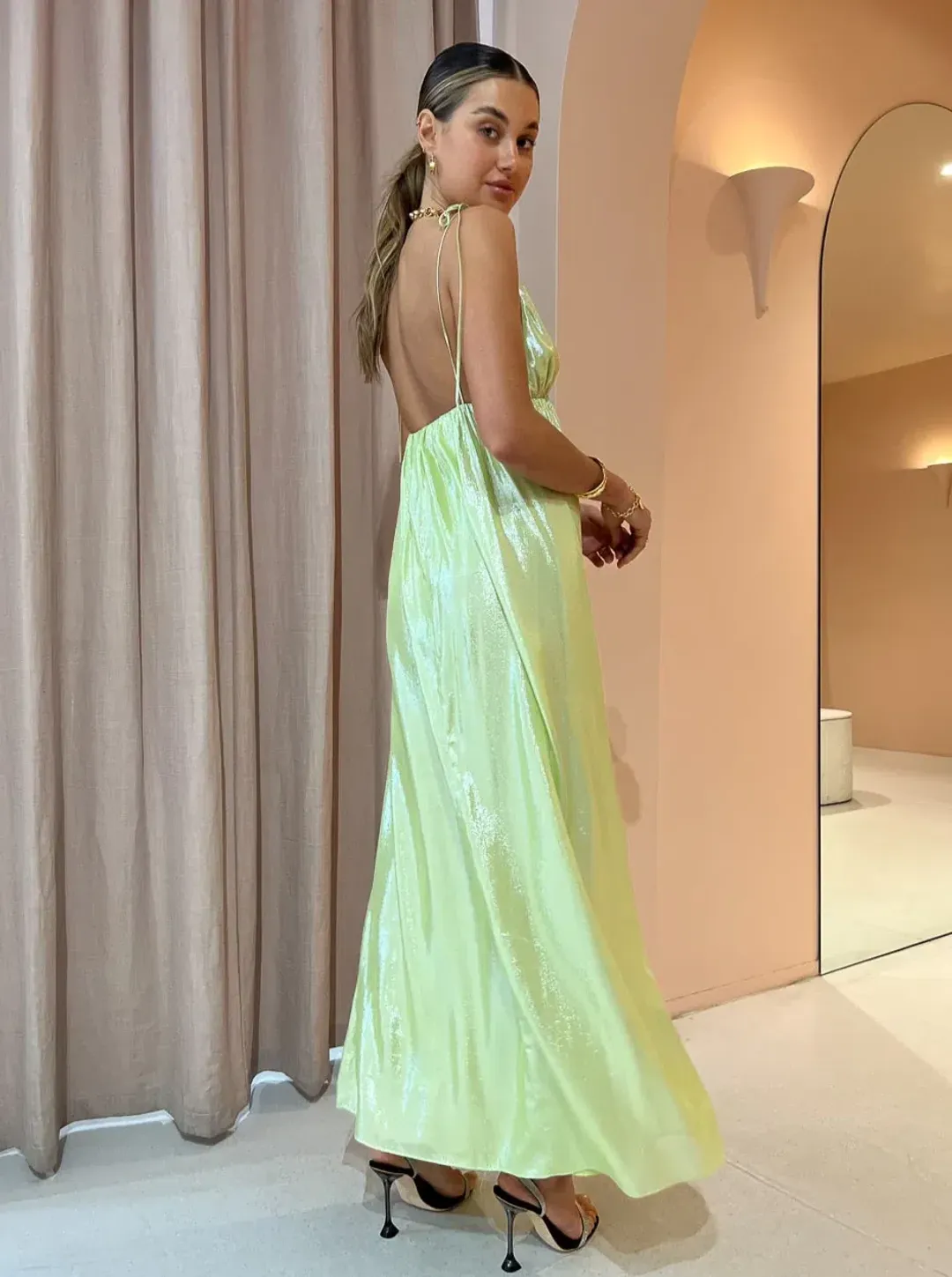 Manning Cartel Neon Heart Dress Green Size 6 for rent on The Volte - main image