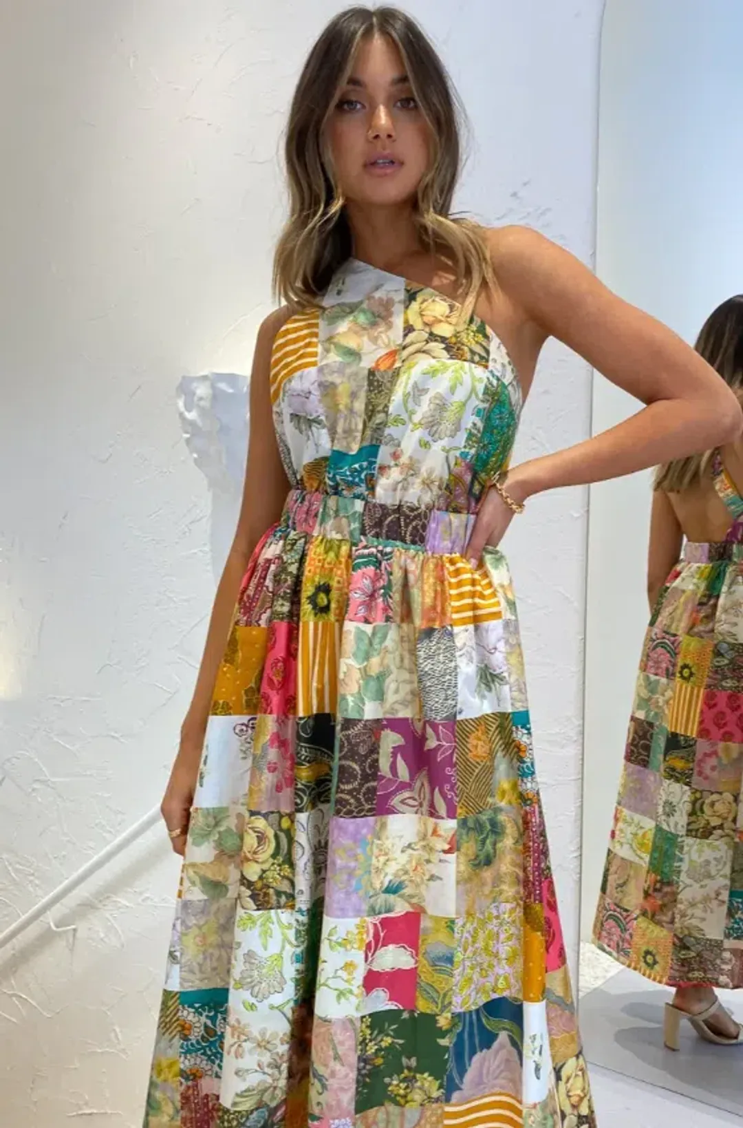 Alemais Hattie One Shoulder Midi Dress Multi Size 12 for rent on The Volte - main image