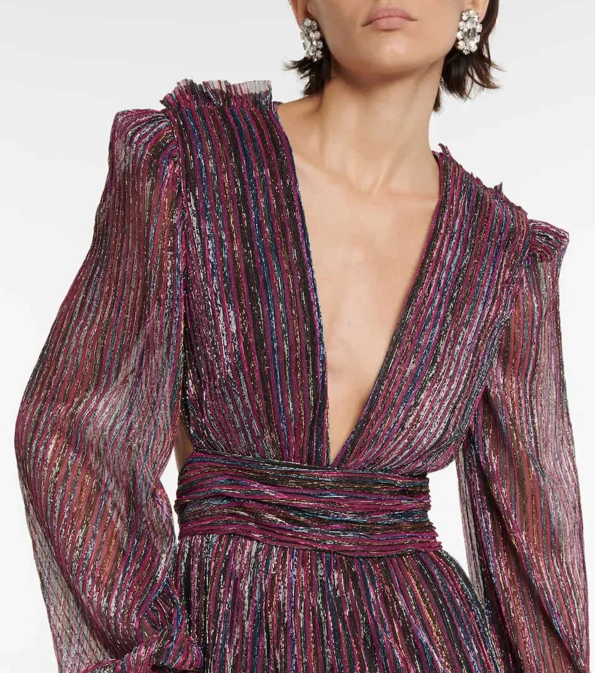 Rebecca Vallance Casey Open-back Lurex Gown Multi Size 8 - Image 2