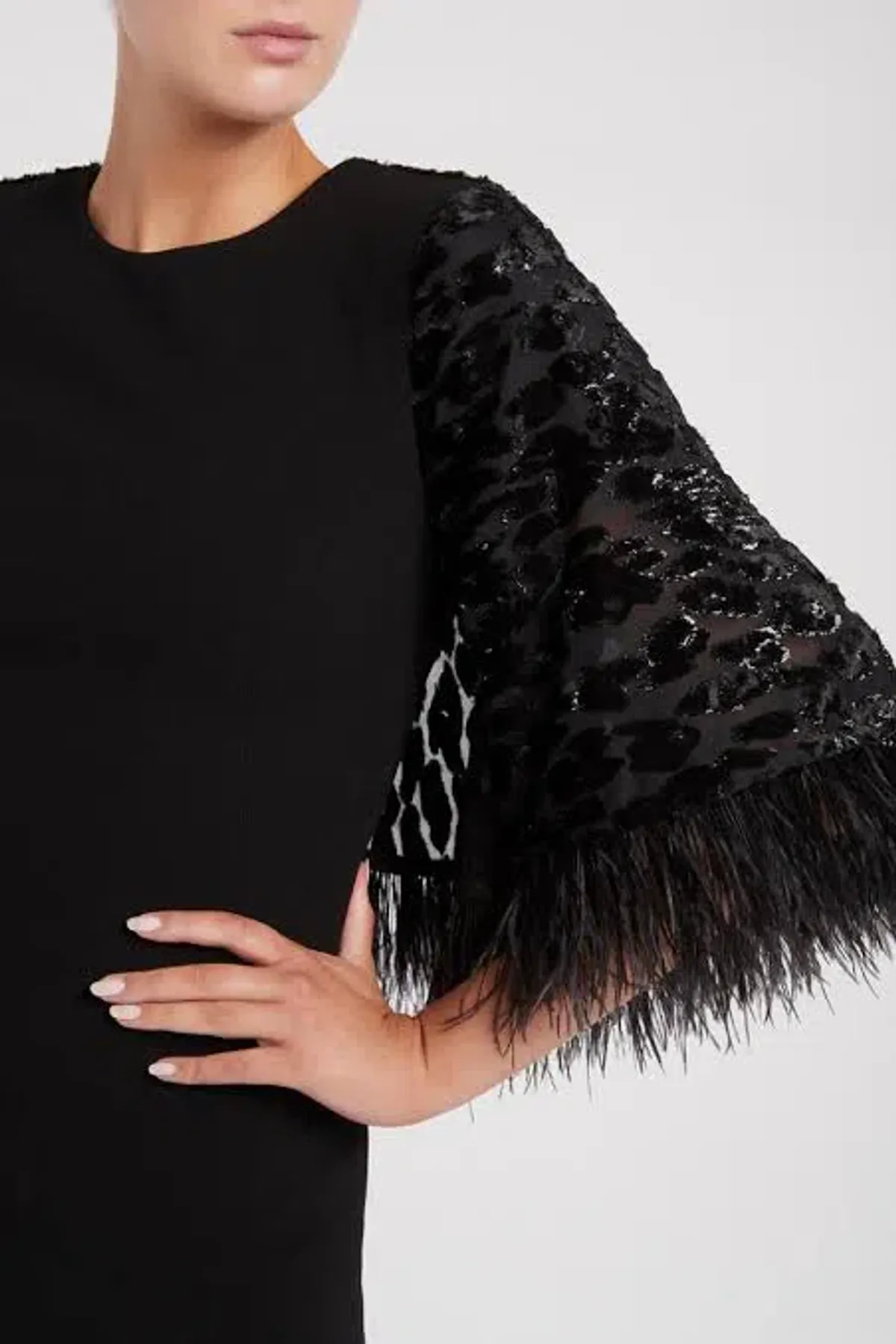 Rebecca Vallance Aspen Cape Mini Dress Black Size 8 - Image 3