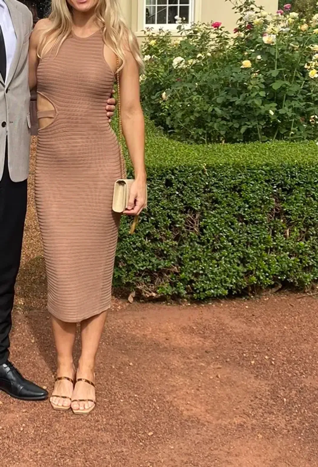 Michael Costello x REVOLVE Athena Midi Dress Brown Size 8 for rent on The Volte - main image