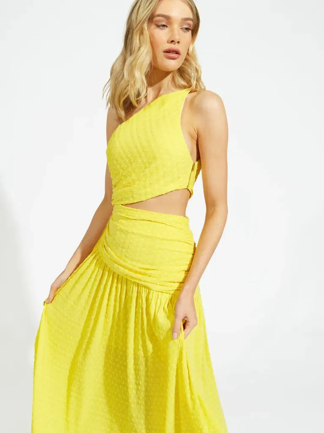 Alice McCall Lolita Midi Dress Yellow Size 8 for rent on The Volte - main image
