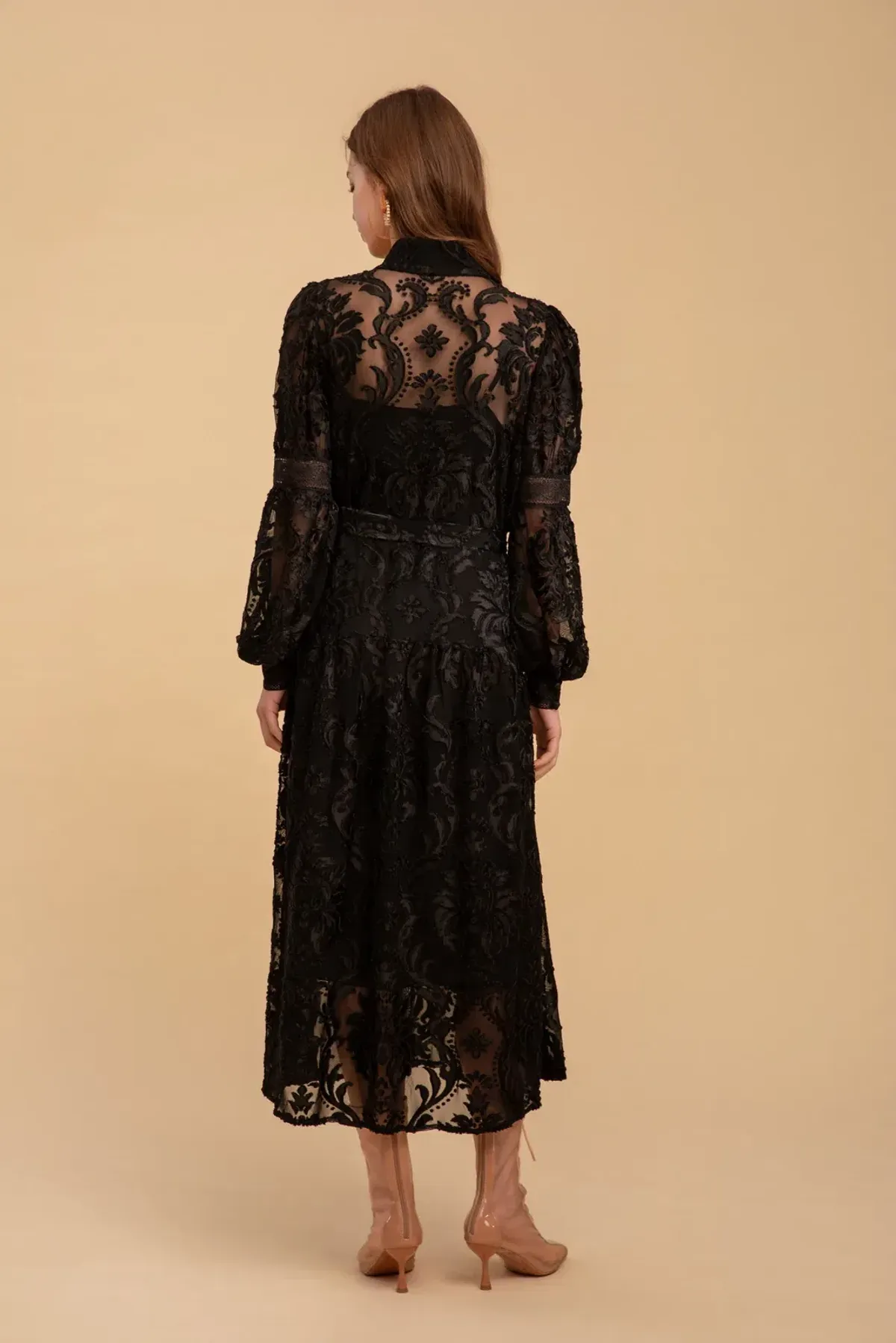 GDS Lila Lace Midi Dress Black Size 10 - Image 2