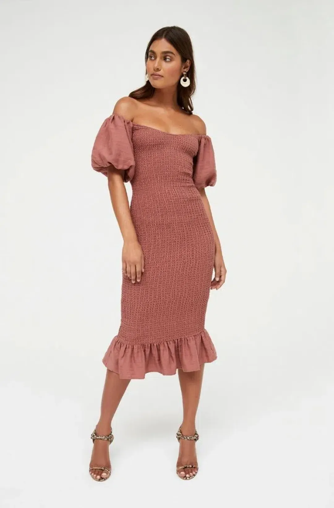 Sheike Betsy Shirred Dress Pink Size 10  for rent on The Volte - main image