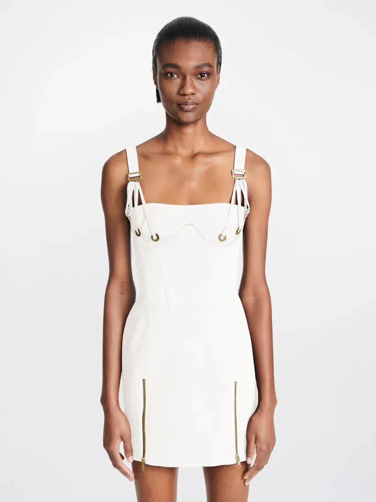 Dion Lee Fan Lace Mini Dress In White Size 8 - Image 2
