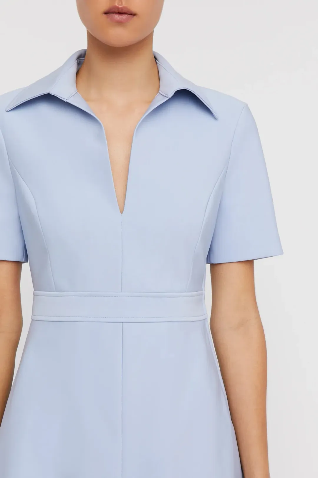 Scanlan Theodore Italian Milano Pleat Dress Blue Size AU 6  for rent on The Volte - main image