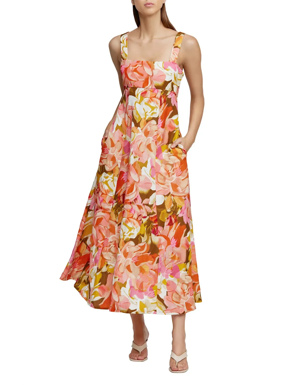Acler Tate Midi Dress in Pink Bouquet Size 14 - Image 4